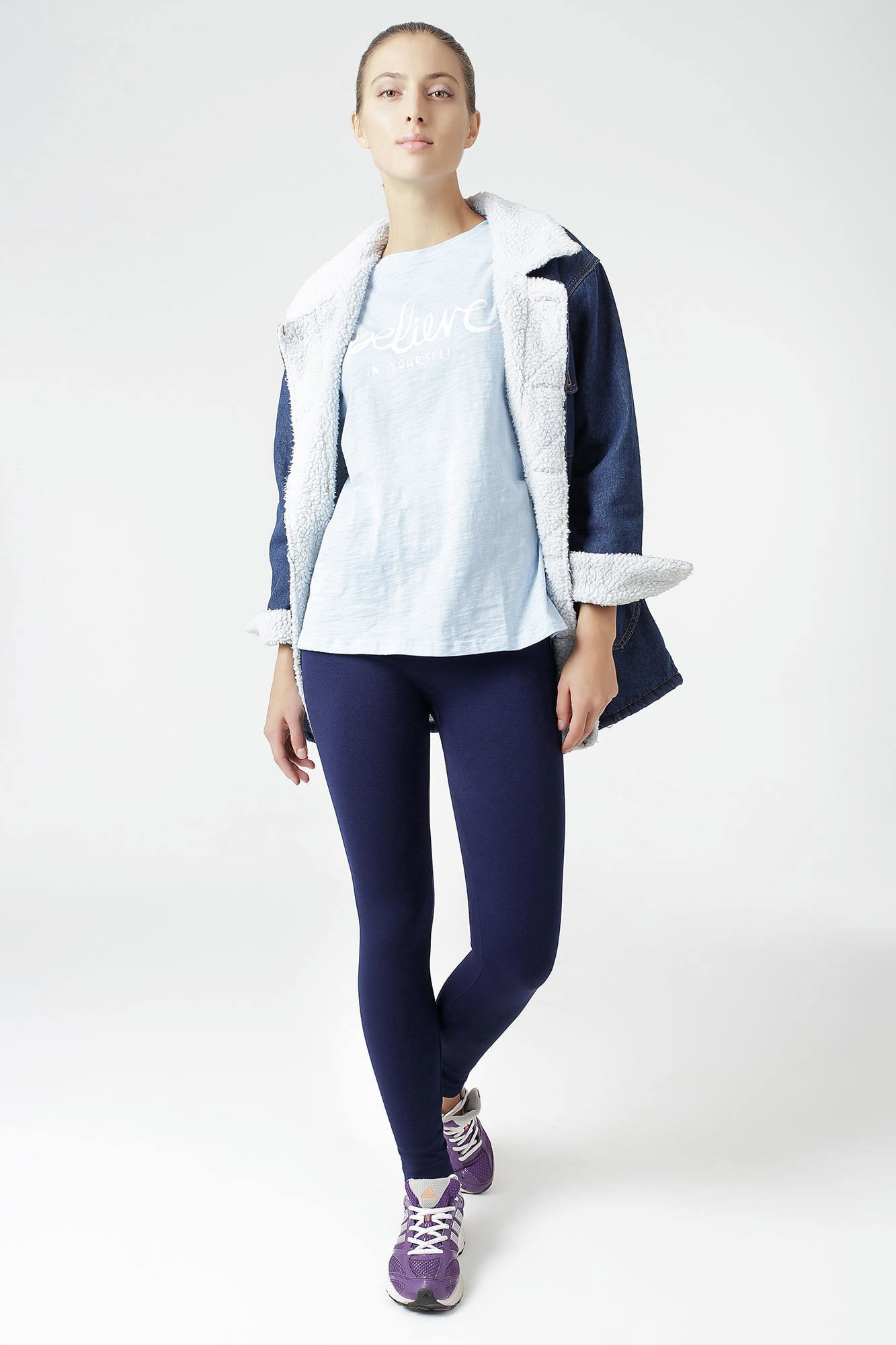 Фото товара 8660, теплые легинсы синие