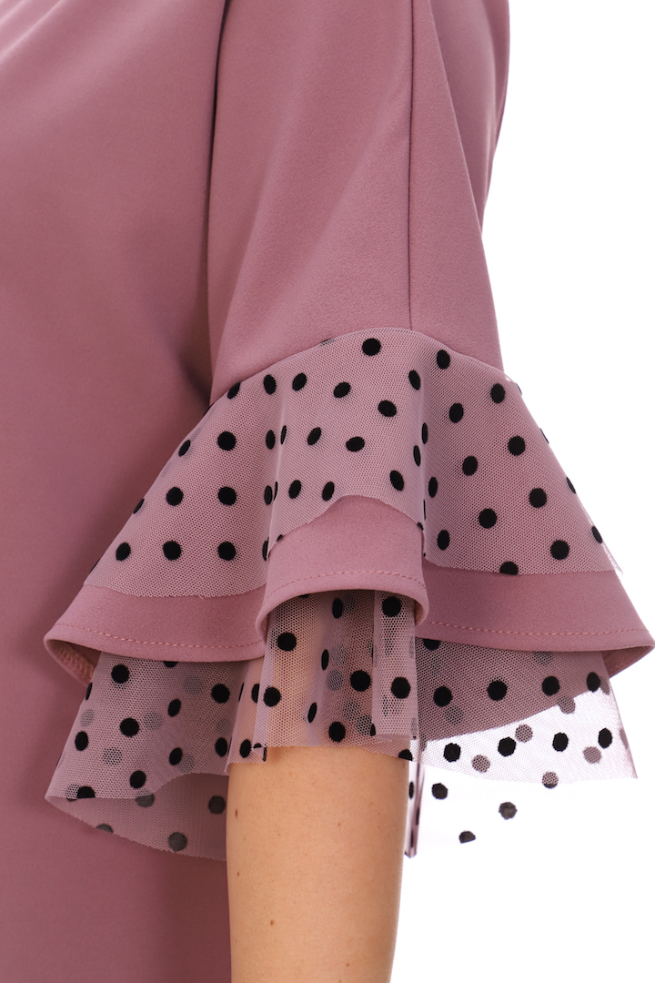 Фото товара 20410, нарядное платье цвета пыльная роза